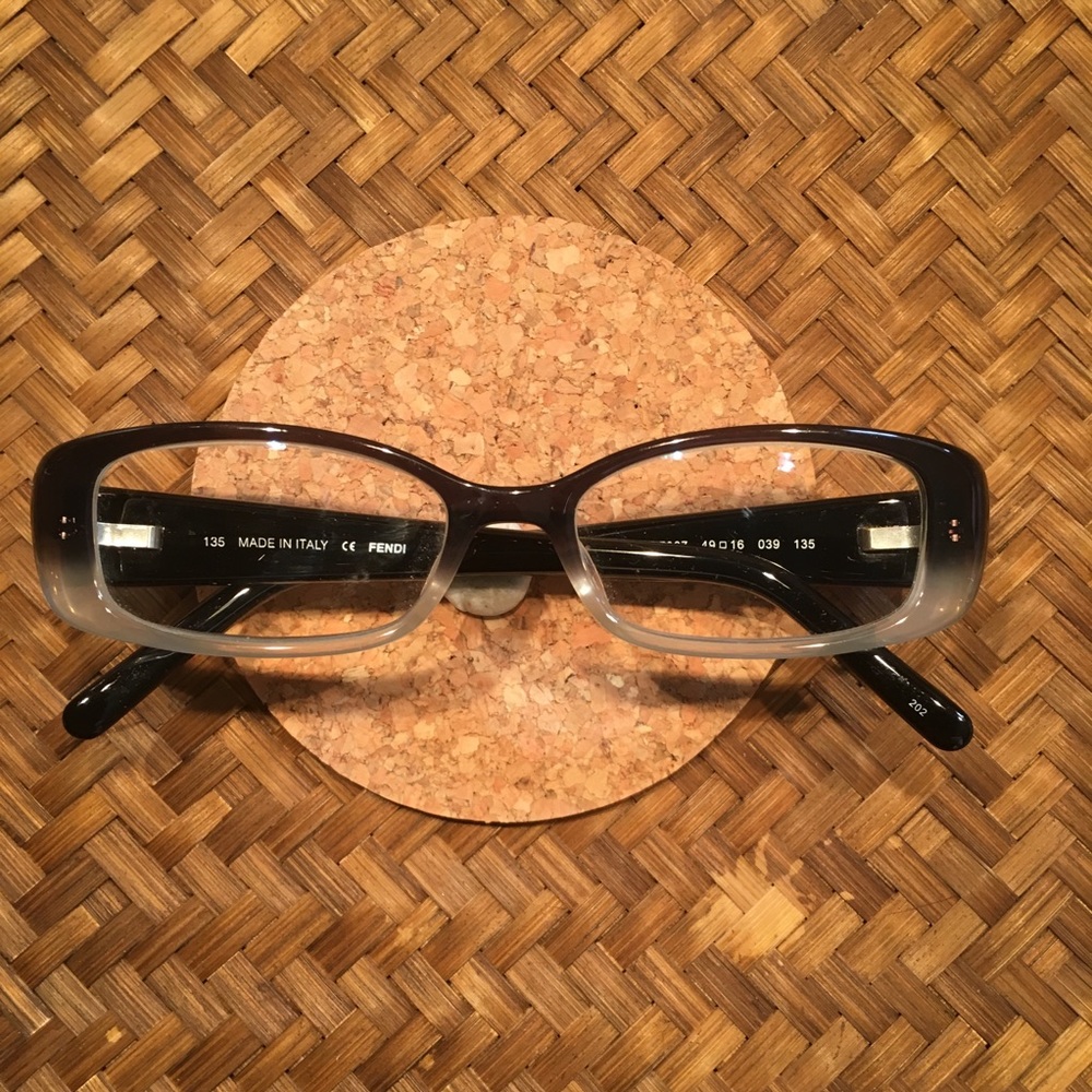 FENDI Black & Transparent Reading Glasses W/Case